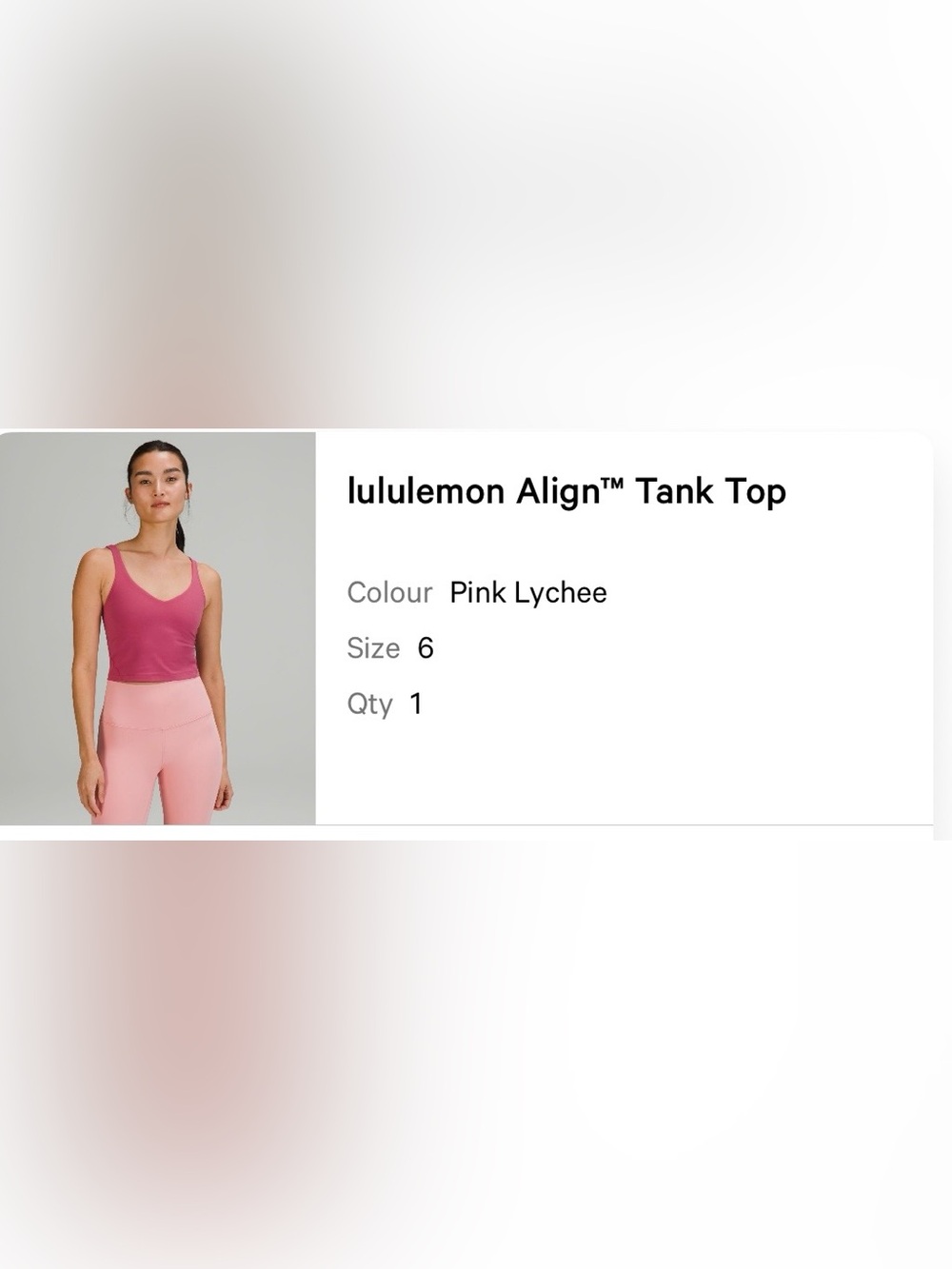 lululemon align tank top | pink lychee | size 6